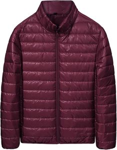 แจ็กเก็ตขนเป็ดน้ำหนักเบาของผู้ชายแจ็คเก็ตขนเป็ดแวววาวแบบห่อได้เสื้อโค้ทให้ความอบอุ่นบุฟองน้ำสำหรับฤดูหนาวไม่มีฮู้ด - Product Image 5