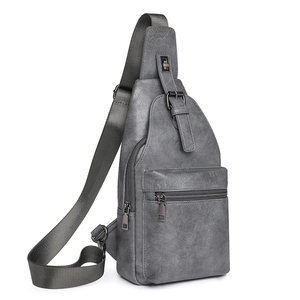 Bolso de Pecho Minimalista de Cuero Genuino con Cierre de Cremallera, Correa Ajustable y Diseño Antirrobo para Uso Diario - Product Image 2