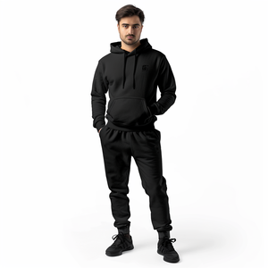 Ensemble de survêtement décontracté pour homme - Écologique, léger, respirant, séchage rapide, sweat-shirt et pantalon de survêtement, vêtements de sport d'hiver - Product Image 1