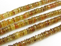 Perle de pierre de tourmaline brun pétrole facettée, multicolore, forme de bouton de roue, 13 pouces, 4-5 mm, trou de 0,35 mm, tierce main