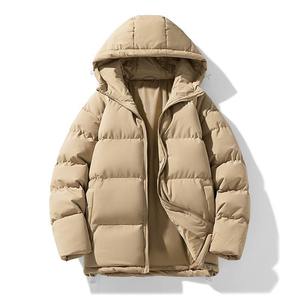 Vestes d'hiver à capuche pour hommes de grande taille Manteaux rembourrés de base pour hommes Bomber Manteaux à bulles avec étiquette imprimée personnalisée - Product Image 2