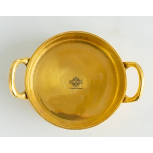 IndianArtVilla Brass Shine <b>Plain</b> Design Pot -Serveware & Coowkare for Home Hotel & Restaurant - Product Image 3