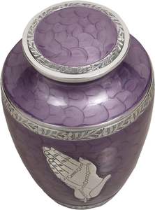 Praying Hand Large Adult Urn for Human Ashes |A Simple Elegant, Handcrafted and Minimalistic Place for <b>Your</b> <b>Loved</b> One- Purple - Product Image 6
