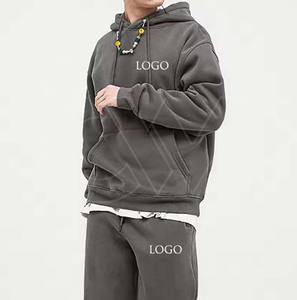 Vêtements pour hommes Ensemble 2 pièces tendance Streetwear Survêtement de jogging Ensemble pantalon de survêtement et sweat à capuche à manches longues personnalisé grande taille - Product Image 3