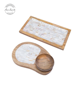 Ensaladera redonda de madera con diseño de esmalte floral ecológico para aperitivos de fiesta, desayuno o Decoración de mesa con estilo - Product Image 6