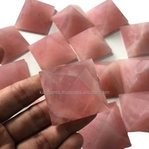 Pirámide de cuarzo rosa natural al por mayor piedra curativa semipreciosa tallada Reiki Feng Shui recuerdo mascota artesanía material de piedras preciosas - Product Image 2