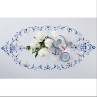 Nappe de table jetable moderne blanche brodée 100 % coton faite à la main de haute qualité pour la décoration de la maison et les mariages, personnalisable