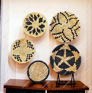 Handwoven Natural Seagrass Wall Basket Multicolor Art-Theme <b>Still</b> <b>Life</b> Flat Baskets for Living Room Decor Hanging Woven Basket - Product Image 6