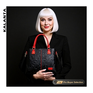 Kalanta Large Capacity Luxury Tote Handbags for Women Ladies Leather Zipper Closure Shoulder Bag with Polyester Lining Promotion