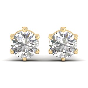 REYES Precio al por Mayor, Pendientes de Plata de Ley 925 con Diamantes Cultivados en Laboratorio CVD, con Cierre de Rosca, para Mujer, Joyería Clásica para Mujer - Product Image 2