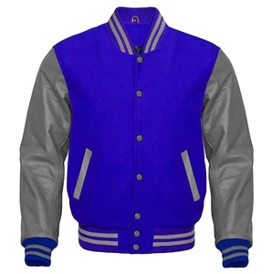 Premium Blue Men's Winter Varsity Jacket Custom Embroidered Letterman Style Personalized Logos Patches Front <b>Dye</b> Processing - Product Image 1