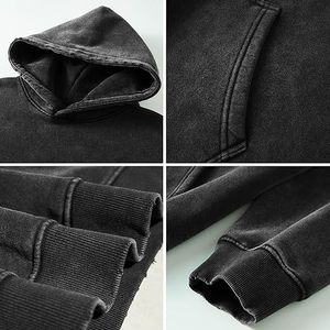 Sudadera con capucha de lavado ácido de gran tamaño para hombre con precio directo de fábrica de alta calidad, Vintage Jersey de estilo, ropa de calle, Top para hombre - Product Image 5