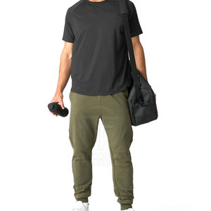 Ropa deportiva informal ligera para hombre con logotipo personalizado, pantalones de chándal lavados oscuros de talla grande para uso en exteriores, hechos de algodón - Product Image 4