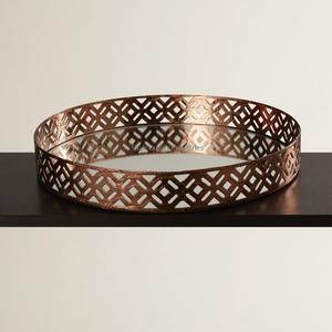 Salon au design exclusif Plateau à fruits décoratif en cristal Plateau à cosmétiques rond Plateau à miroir décoratif de luxe - Product Image 3