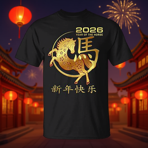 Maglietta Promozionale Anno del Cavallo 2026 per il Capodanno Cinese - Product Image 3