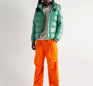Chaqueta estilo bombardero de alta calidad para hombre, cortavientos de invierno, chaqueta acolchada brillante, chaqueta con capucha desmontable para hombre - Product Image 3
