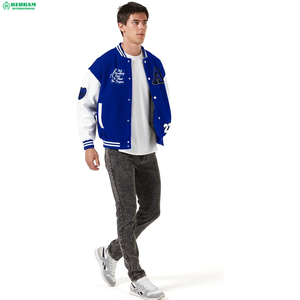 เสื้อแจ็คเก็ตวาร์ซิตี้กันลมสำหรับผู้ชายสไตล์เท่ห์ทันสมัยจาก Behram International ขายส่งแบบกำหนดเองได้ - Product Image 2