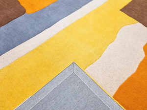 Alfombra de lana hecha a mano para sala de estar, dormitorio, estilo Kilim grueso con pila alta y patrón abstracto - Product Image 4