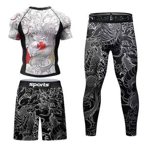 Camiseta Deportiva Negra Comprimida para Hombre, Estilo No Gi, para Entrenamiento, Conjunto de Protección, Rashguards Lisos para Mujer, Venta al por Mayor - Product Image 1