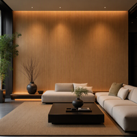 Panneau mural moderne en fibre de bois de bambou, imperméable, écologique, antidérapant, pour la décoration intérieure de chambre, salle de sport, villa, garantie 5 ans
