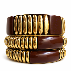 Bracelet tendance multicolore artisanal de style vintage avec un fini poli antique et un motif naturel - Product Image 1