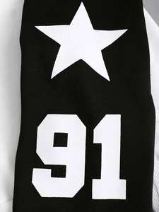 Sweat-shirt court pour femme en noir anthracite d'automne, impression personnalisée, lavage à l'acide, épaules tombantes, polaire, deux tons, doux, 100% coton - Product Image 4