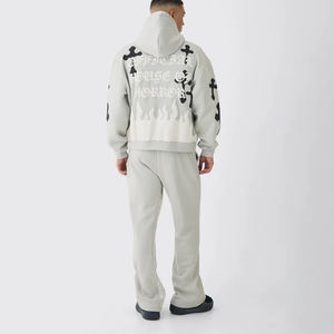 Ensemble survêtement en coton de qualité supérieure personnalisé pour homme, sweat-shirt à capuche et pantalon de jogging, sweat-shirt à capuche surdimensionné, pantalon de survêtement imprimé, ensemble 2 pièces pour homme - Product Image 6