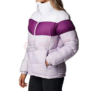 Doudoune Streetwear d'hiver pour femme avec coupe à l'épaule couleur unie et doublure en nylon respirant traitement fini - Product Image 5