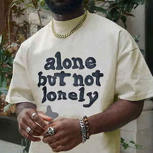 เสื้อยืดผู้ชายแขนสั้นลำลองพิมพ์ลายพัฟผง3D ออกแบบได้ตามต้องการเสื้อโลโก้แบบกำหนดเอง - Product Image 2