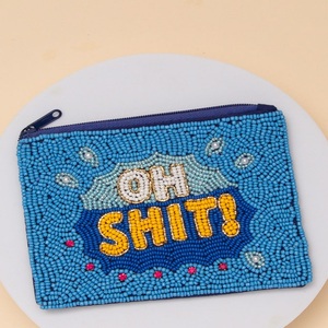 Fashion Seed Beads Embroidered Coin <b>Pouch</b> Handmade <b>Mini</b> Purse Handmade Seed Beaded Coin <b>Pouch</b> Embroidery Fashion Wallet - Product Image 6