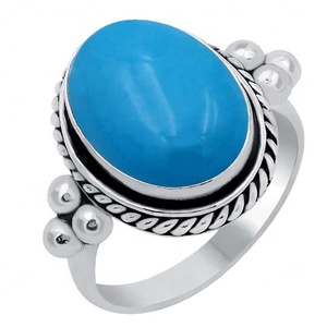 Anillo hecho a mano Anillo de Calcedonia natural 925 Plata de ley sólida Forma ovalada 925 Plata de ley estampada Anillo de joyería de plata hecha a mano - Product Image 1
