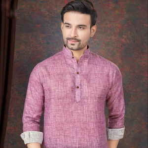 Casual Wear Regular Length Linen/Cotton Breathable & Eco-Friendly <b>Kurta</b> Collection for <b>Men</b> by Wholesale Exporter Fabzone - Product Image 1