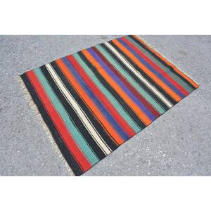Tapis Vintage Turc Ethnique Vert Patchwork Design 3.8 X 4.9ft Laine Salon Tapis Latex 9x12 "pour Décorations de Salon - Product Image 2