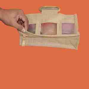 Despiértame antes de irte, nuestras bolsas no te dejarán colgando como un yo-yo. Bolsa de tarro de tres botellas Bolsa de ventana de PVC de mermelada de 3 tarros - Product Image 4