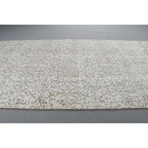 Alfombra Vintage de 4,3x8,1 pies, Alfombra Oriental Blanca de Lana - Product Image 3