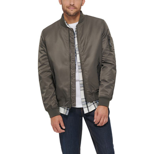 Nueva llegada al por mayor de diseño personalizado de los hombres cortavientos de invierno chaqueta de bombardero de diseño de logotipo personalizado OEM ODM servicio - Product Image 3