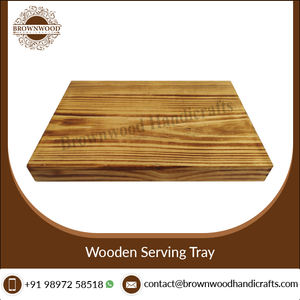Plateau de service rectangulaire en bois de pin fait main avec poignées Plateau en bois du fabricant indien pour l'approvisionnement des restaurants et des hôtels - Product Image 6