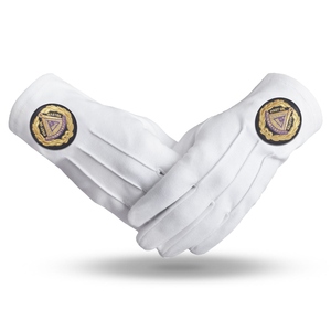 Passé Grand Maître Blue Lodge Gants Machine Broderie Coton Avec Patch Noir Confortable À Porter Des Prix Abordables Et Concessionnaire - Product Image 1