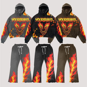 ชุดกีฬารัดรูปของผู้ชายชุดออกกำลังกายฮิปฮอปมีฮู้ดชุดฝึกซ้อมชุดออกกำลังกายพิมพ์ลายเสื้อผ้ากลางแจ้ง - Product Image 6