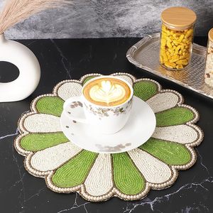 Napperon en perles de verre de pin vert grand topper de Table basse pour noël nouvel an anniversaire Thanksgiving décor de table festif - Product Image 3