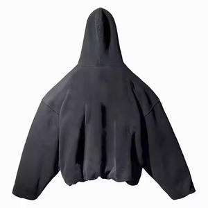 Usine personnalisé goutte épaule sans ficelle à capuche 500 Gsm coton surdimensionné Double couche poids lourd sweats à capuche hommes - Product Image 6