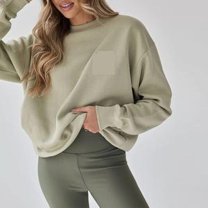 Sudaderas lisas personalizadas para mujer, ropa informal, sudadera de algodón con cuello redondo, sudaderas para mujer, sudaderas de tela personalizadas de alta calidad - Product Image 1