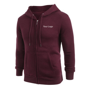 Suministro directo de fábrica Sudaderas con cremallera Logotipo personalizado Hombres Sudaderas con cremallera Color sólido Hombres Cremallera Sudaderas con capucha para hombres - Product Image 2