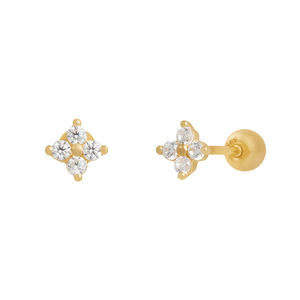 Bông tai nữ thời trang hình kim cương nhỏ bằng zircon cubic vàng 14k cao cấp - Trang sức bán buôn cơ bản của K-Jewelry, rất đẹp - Product Image 3
