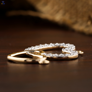 0,79 TDW corte redondo Mujer romántico doble corazón diamante colgante 18K oro rosa certificado/no certificado Diamante Cvd diamante - Product Image 4