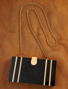 Pochette bohème en résine noire avec broderie de perles, sac à main vintage pour femme - Product Image 5