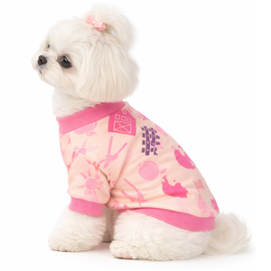 เสื้อสเวตเชิ้ตลายพิมพ์สีชมพูน่ารักสำหรับสุนัข พร้อมขอบแขนเสื้อแบบริบ นุ่มสบาย เหมาะสำหรับฤดูหนาว สำหรับสุนัขตัวเล็ก ชุดสัตว์เลี้ยงแสนอบอุ่นสำหรับวันวาเลนไทน์ - Product Image 3