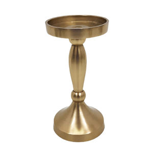 เชิงเทียนตกแต่งทำจากอลูมิเนียมโบราณที่วางเทียนแบบแท่งสีทองมีสีเขียวดีไซน์ทันสมัย - Product Image 2