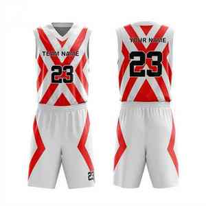 Ensemble de maillots de basket-ball en maille respirante avec logo personnalisé nouveau design entraînement de basket-ball toutes tailles impression par sublimation 100% polyester - Product Image 3