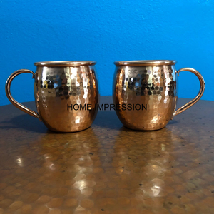 100% tasse à boire en cuivre pur personnalisée en gros tasse en cuivre pour boisson à l'eau personnalisée avec poignée en laiton pour les hôtels et la fête de mariage - Product Image 5